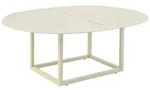Gartencouchtisch Olive - Aluminium, Oval 110x80 cm, Pearl White