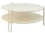 Gartencouchtisch Blixt aus Aluminium - Rund, &Oslash; 85 cm, Pearl White