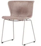 2er-Set Gartenstuhl Wings - Metall & Poly-Rattan, Sand