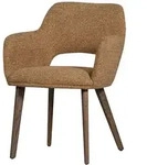 Esszimmerstuhl Murat aus Chenille-Stoff, modern und gepolstert, Gelb Braun,