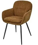 Esszimmerstuhl Runa aus Chenille-Stoff, modern und gepolstert, rostfarben,