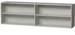 Aufsatzschrank f&uuml;r TV Board Klink Kiefer und Glas, modern, hellgrau nebel, mit
