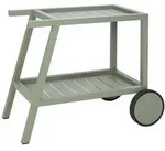 Garten-Servierwagen Samvaro, Dusty Green - aus Aluminium, mit Rollen