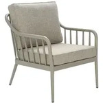 Gartensessel Coleville Khaki/Burlap Beige - aus Aluminium & Olefin, inkl. Kissen