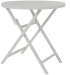Gartenesstisch Wilkie aus Aluminium, modern klappbar, rund in Hellgrau, &Oslash; 72 cm