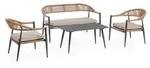 Garten-Set Jandia Aluminium Rattan, modern skandinavisch, anthrazit natur, mit...