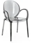 Gartenstuhl Camilla 4er-Set Kunststoff, modern stapelbar, mit Armlehne, grau, f&uuml;r