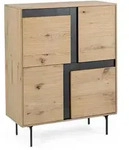 Highboard Stanwood aus Eichenholz, modernes Design mit Metalleins&auml;tzen, natur,...