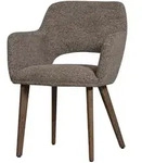 Esszimmerstuhl Murat aus Chenille-Stoff, modernes Design, taupe braun,...