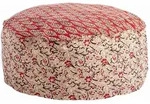 Pouf Lorient aus Baumwolle, klassischer Stil, rot bunt, rund und gepolstert,...