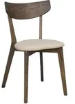 Stuhl Ami Eiche 2er Set aus massiver Eiche, skandinavisch gepolstert, Braun / Sand,