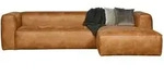 Ecksofa Bean in Lederoptik, modern und gepolstert, rechts, cognacbraun,...
