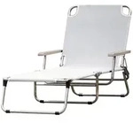 Gartenliege Amigo 40+ von Fiam, aus Aluminium mit Armlehne, modern, wei&szlig;,...