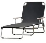 Gartenliege Amigo 40+ von Fiam aus Aluminium mit Armlehne, modern, schwarz,...