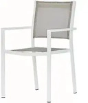 Stuhl Aria, aus Aluminium und Textilene, stapelbar, Outdoor, wei&szlig; taupe,