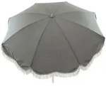 Sonnenschirm Retro aus Polyacryl und Stahl, Retro Chic, hellgrau, mit Knickelement,