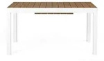 Gartentisch Elias ausziehbar, modernes Design, Polywood und Aluminium, wei&szlig; natur,