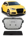 K&uuml;hlergrill Waben Grill Schwarz hochglanz Sport passend f&uuml;r Audi A1 8X...