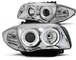 Scheinwerfer Angel Eyes passend f&uuml;r BMW 1er E81 E82 E87 E88 Bj. 04-11 Chrom