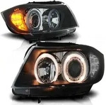 Scheinwerfer Angel Eyes passend f&uuml;r BMW 3er E90 E91 Bj. 05-08 Schwarz mit LED