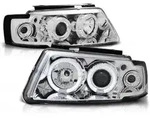 LED Angel Eyes Scheinwerfer passend f&uuml;r VW Passat 3B (B5) 96-00 chrom