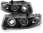 Scheinwerfer Angel Eyes passend f&uuml;r Seat Leon 1M / Toledo 1M Bj. 99-06 Schwarz