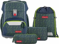 Step by Step 227103, Step by Step BASIS Schulranzen-Set "Green Geometric", 4-teilig
