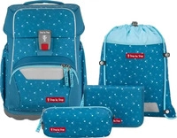 Step by Step 227100, Step by Step BASIS Schulranzen-Set "Blue Hearts", 4-teilig