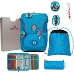 DerDieDas ErgoFlex Easy Superflash Blue Ice Schulranzenset 5-teilig