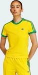 Adidas KE9386, Adidas Slim Damen T-Shirts - Gelb - Gr&ouml;&szlig;e XXS (26-28) -