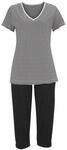 H.I.S Damen Capri-Pyjama schwarz-gestreift Gr.32/34