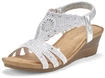 LASCANA Keilsandalette Damen silberfarben Gr.38