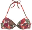 LASCANA Push-Up-Bikini-Top Damen rot bedruckt Gr.36 Cup C