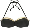 LASCANA B&uuml;gel-Bandeau-Bikini-Top Damen schwarz-goldfarben Gr.38 Cup E