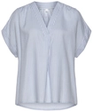 VIVANCE Kurzarmbluse Damen hellblau-wei&szlig;-gestreift Gr.32/34