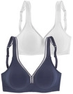 PETITE FLEUR T-Shirt-BH Damen marine+wei&szlig; Gr.75B