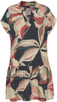 S.OLIVER Blusenkleid Damen marine-koralle bedruckt Gr.36