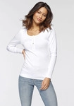 H.I.S Langarmshirt Damen wei&szlig; Gr.32/34