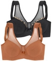PETITE FLEUR Entlastungs-BH Damen schwarz+terracotta Gr.80B