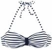 VENICE BEACH Bandeau-Bikini-Top Damen wei&szlig;-marine-gestreift Gr.34 Cup C/D