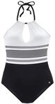 JETTE Badeanzug Damen schwarz-wei&szlig; Gr.36
