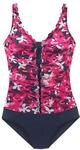 PETITE FLEUR Badeanzug Damen beere-bedruckt Gr.38 Cup C