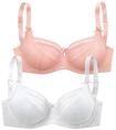 PETITE FLEUR BY LASCANA B&uuml;gel-BH Damen puder+wei&szlig; Gr.85B