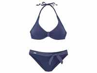 BUFFALO Set: Bügel-Bikini blau Gr. 36 Cup D. Mit Bügel Und Mit Seitlichen Stäbchen