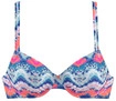 VENICE BEACH B&uuml;gel-Bikini-Top Damen blau-orange Gr.38 Cup C