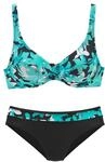 PETITE FLEUR B&uuml;gel-Bikini Damen t&uuml;rkis-bedruckt Gr.36 Cup D