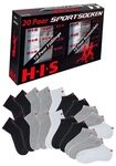 H.I.S Kurzsocken Damen wei&szlig;, grau, schwarz Gr.35-38