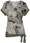 LASCANA Kurzarmshirt Damen schwarz-taupe-bedruckt Gr.32/34