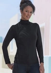 LASCANA Stehkragenshirt Damen creme, schwarz Gr.36/38