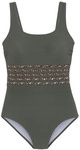 LASCANA Badeanzug Damen oliv-leo Gr.44 Cup D